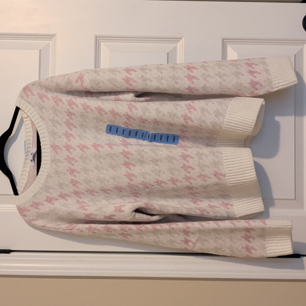 Women's Pink Sparkle Sweater Size L - Picture 2 of 5